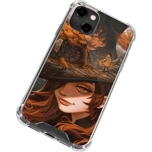 Halloween Pumpkin Witch with Fox by Ivy Dolamore iPhone 14 Clear Case